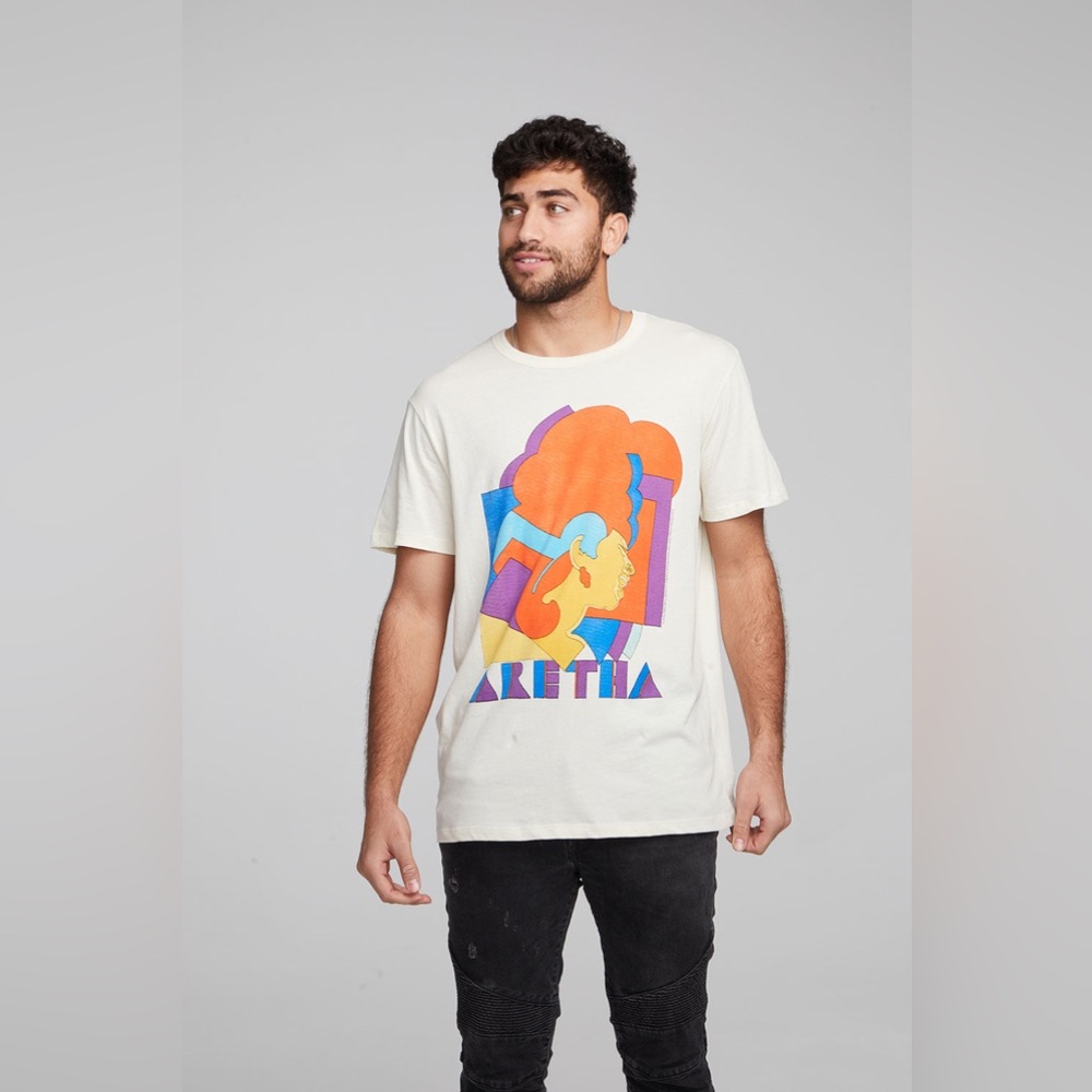 Chaser Aretha Franklin Retro Poster Crew Neck Tee, Large, NWT